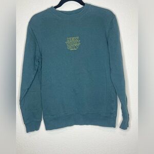 Cotton On Garments Womens Sweatshirt‎ NYC 1991 Graphic Teal Crewneck Size S